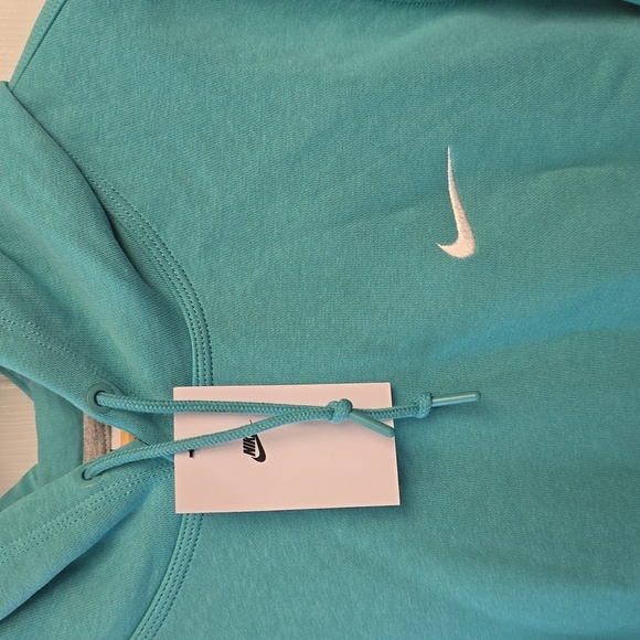 Nike Solo Swoosh Fleece Hoodie Washed Teal/Wit - Picture 2 of 6